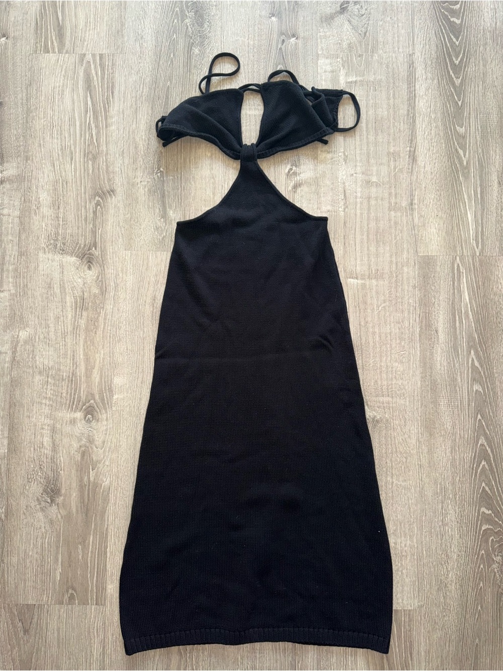 Petal & Pup Black Backless Cutout Knit Dress